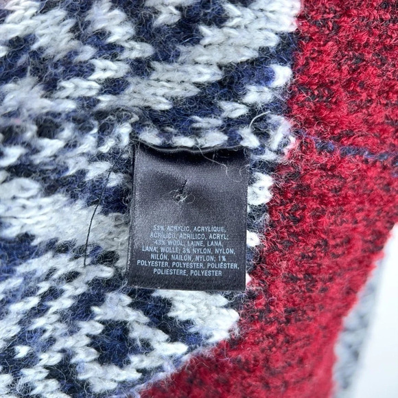 Sleeping On Snow Cardigan Open Front Waterfall Gray Blue Red Long Wool Blend - Picture 10 of 14